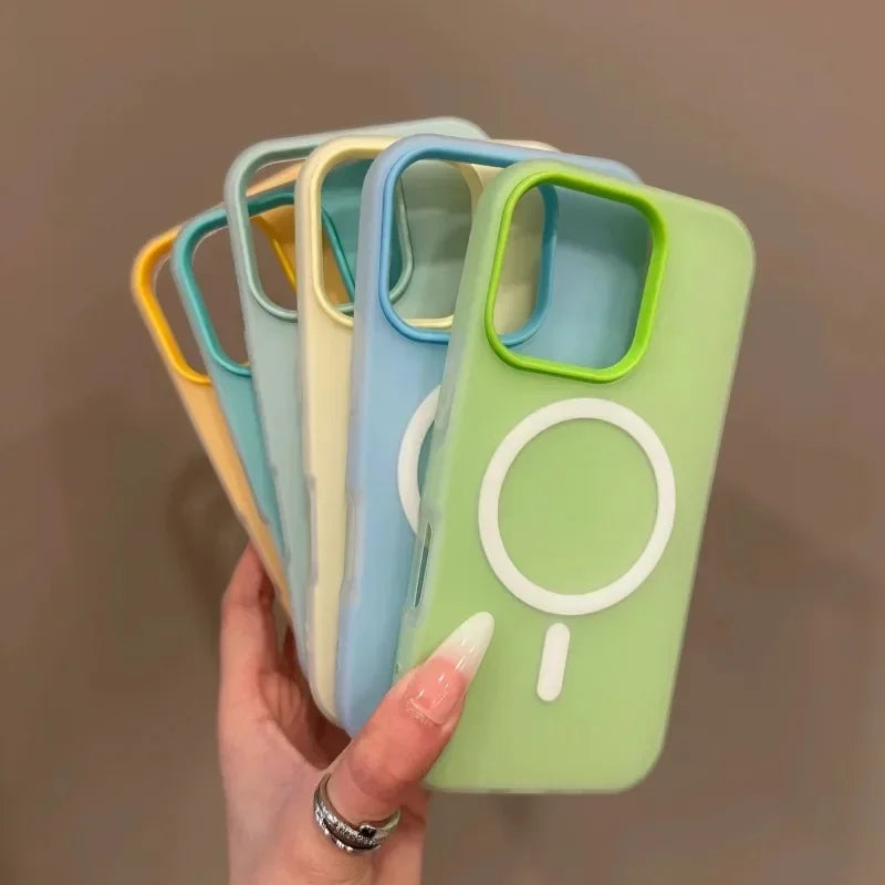 Candy color clear matte MagSafe case for iPhone 11–18, view 6