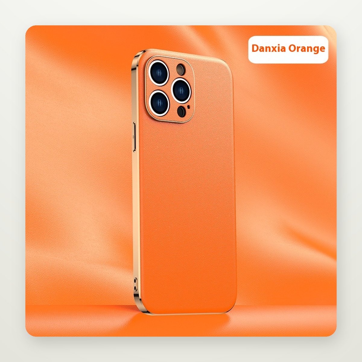 Plated-Edge Nappa Leather Case for iPhone 11–16