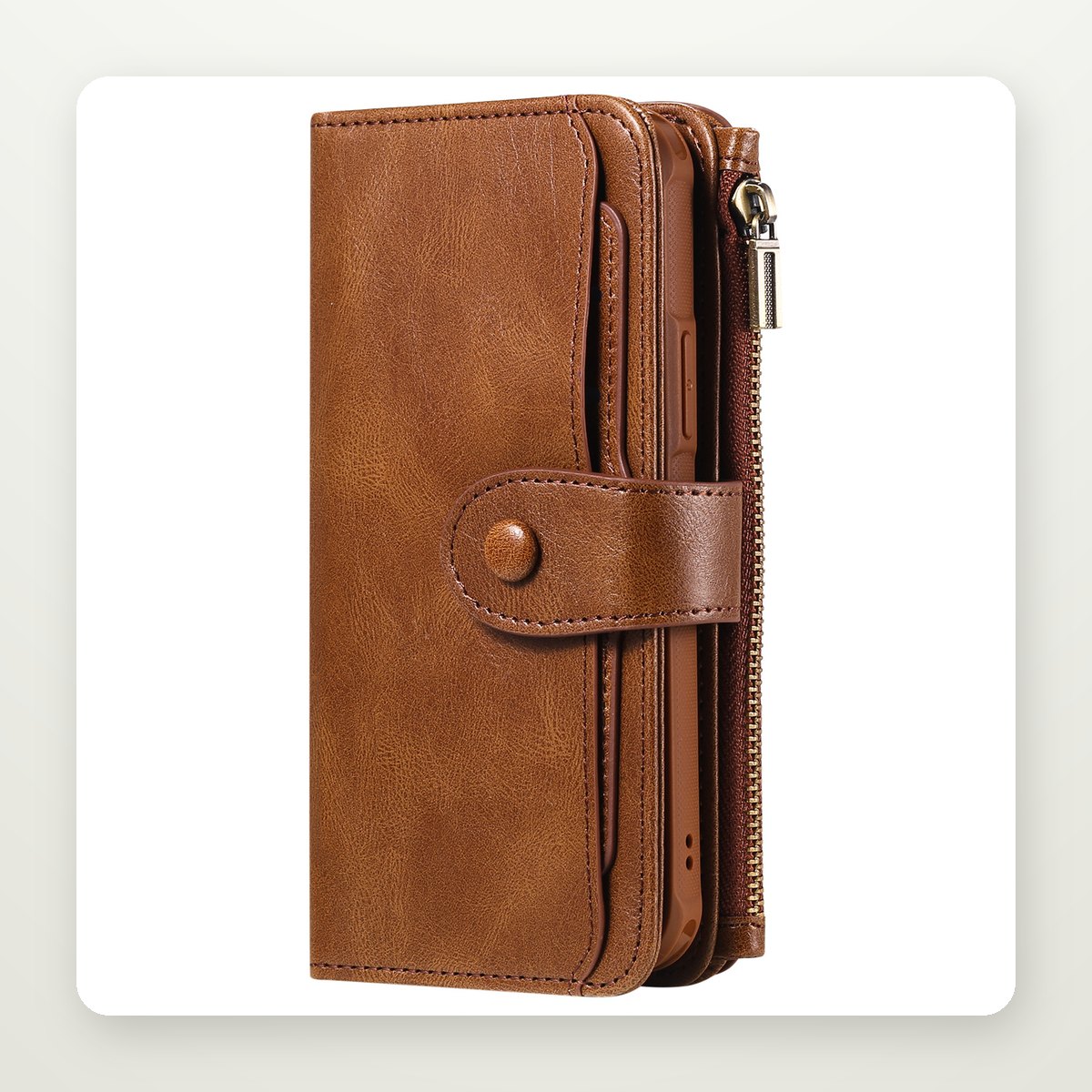 Retro Leather Detachable Wallet Case for iPhone 15 & 16 Series