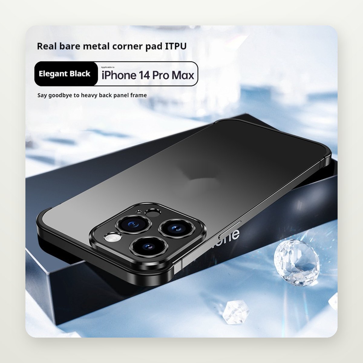 Metal Corner Frameless Bumper Case for iPhone 11–16