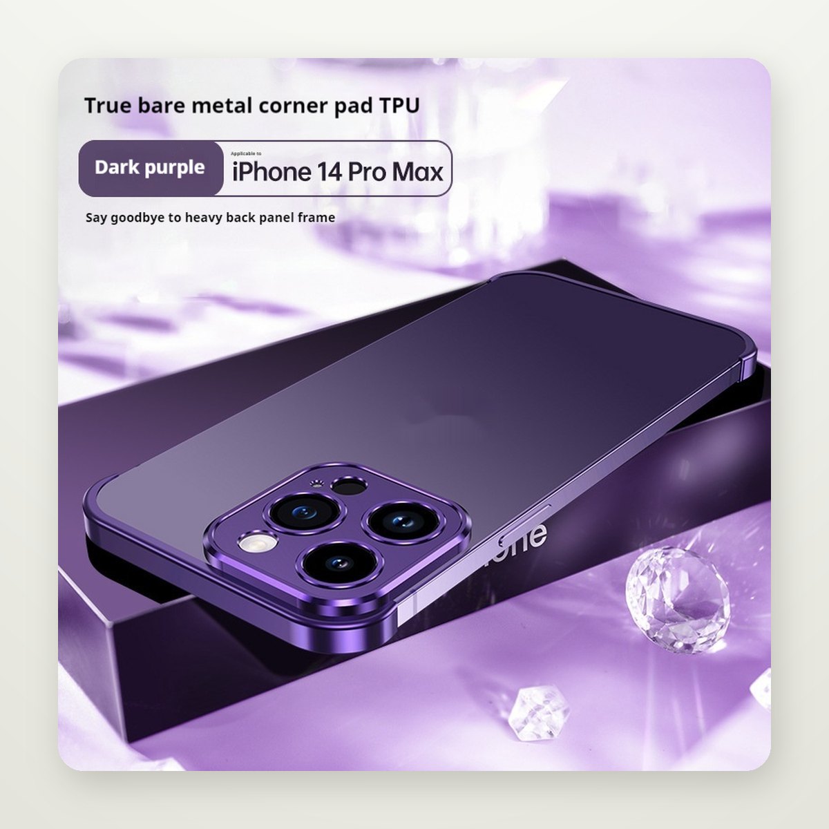 Metal Corner Frameless Bumper Case for iPhone 11–16