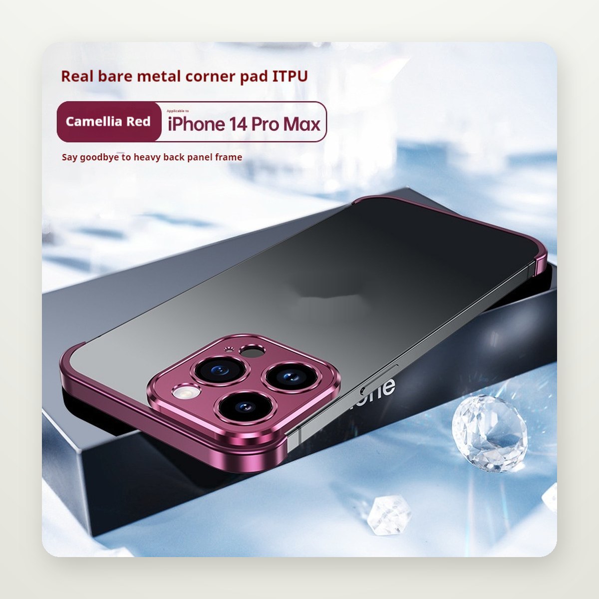 Metal Corner Frameless Bumper Case for iPhone 11–16
