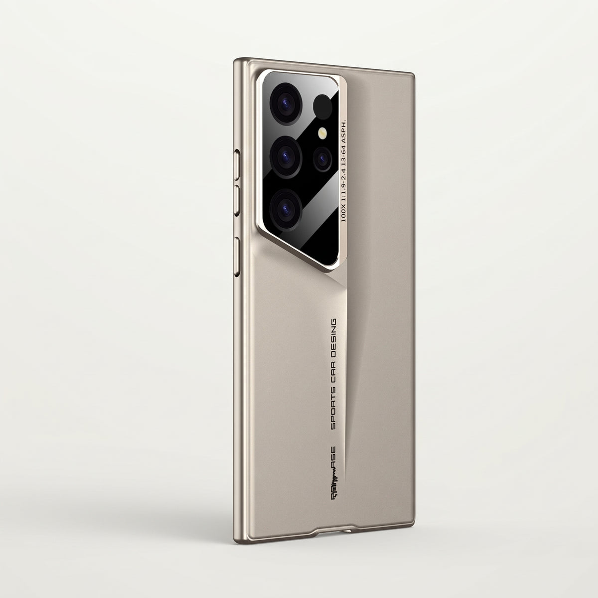 Titanium gray ultra-thin matte case for Samsung Galaxy S23 Ultra with camera window, studio shot