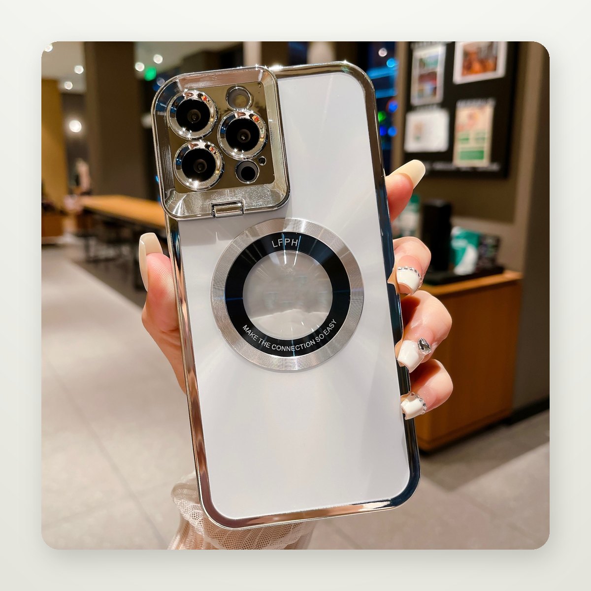Electroplated MagSafe Case with Lens Stand for iPhone 12–16
