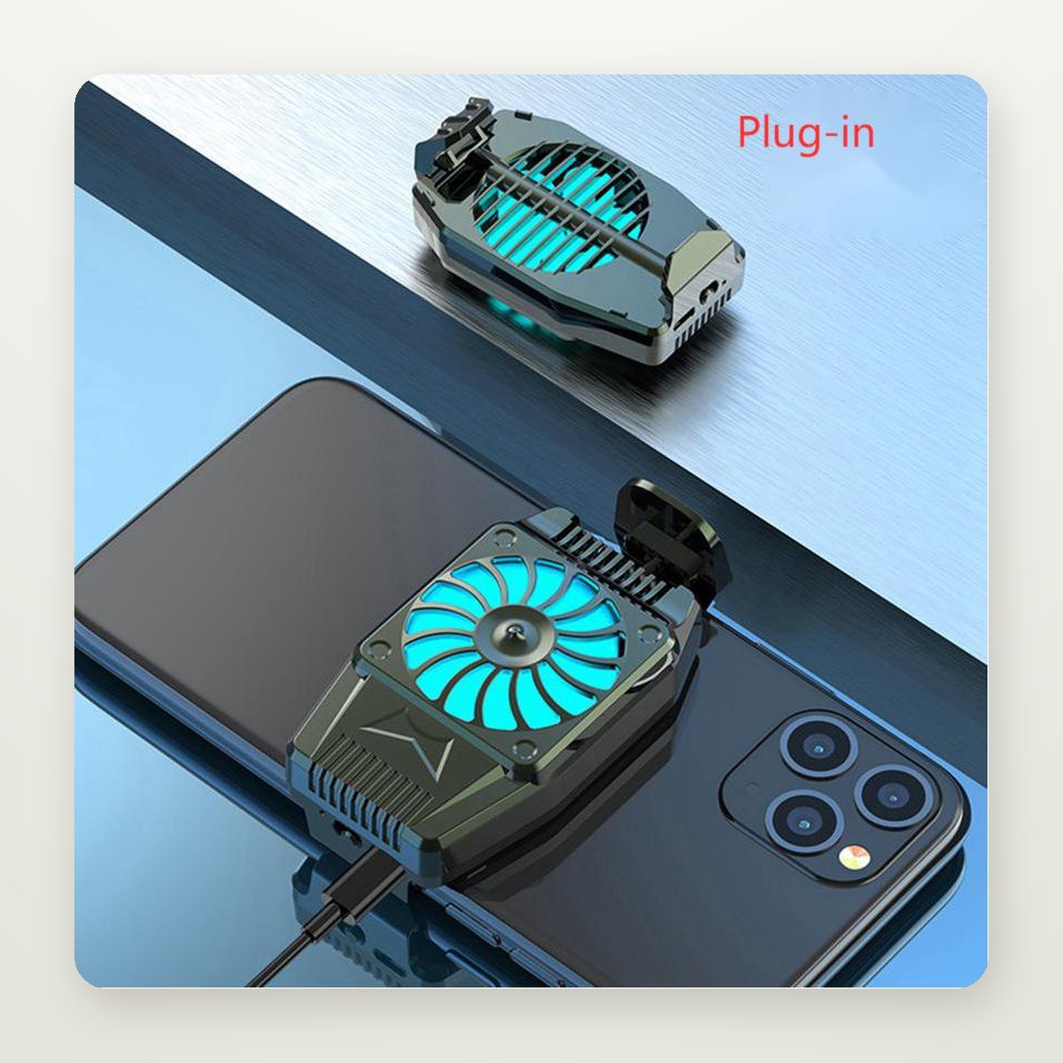 Compact Phone Cooling Fan, Plug-In or Rechargeable