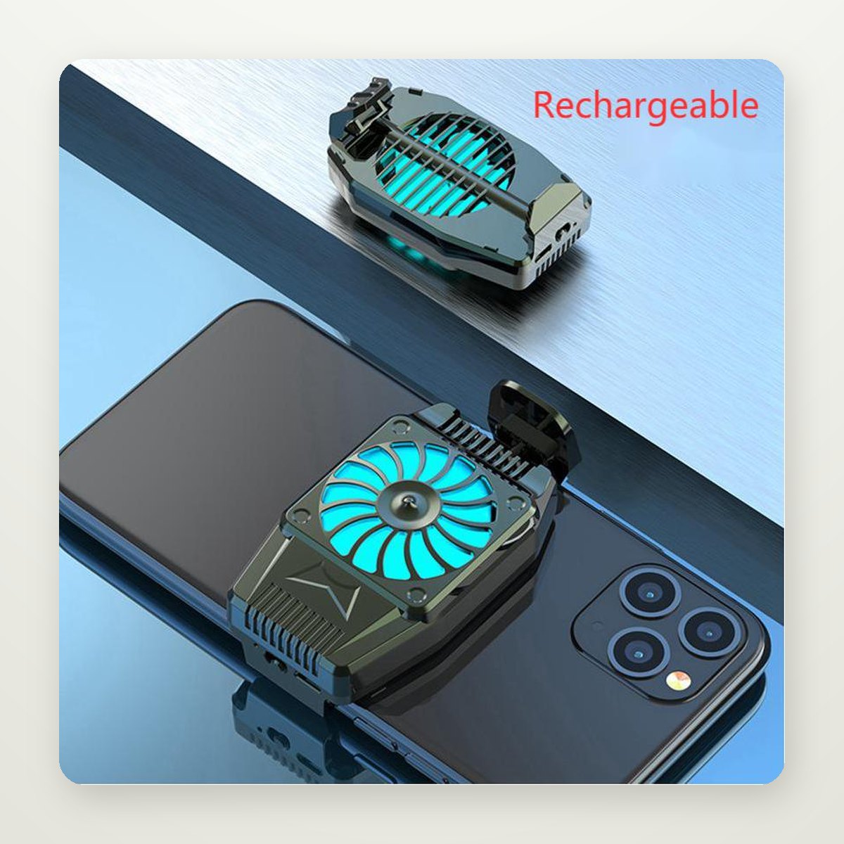 Compact Phone Cooling Fan, Plug-In or Rechargeable