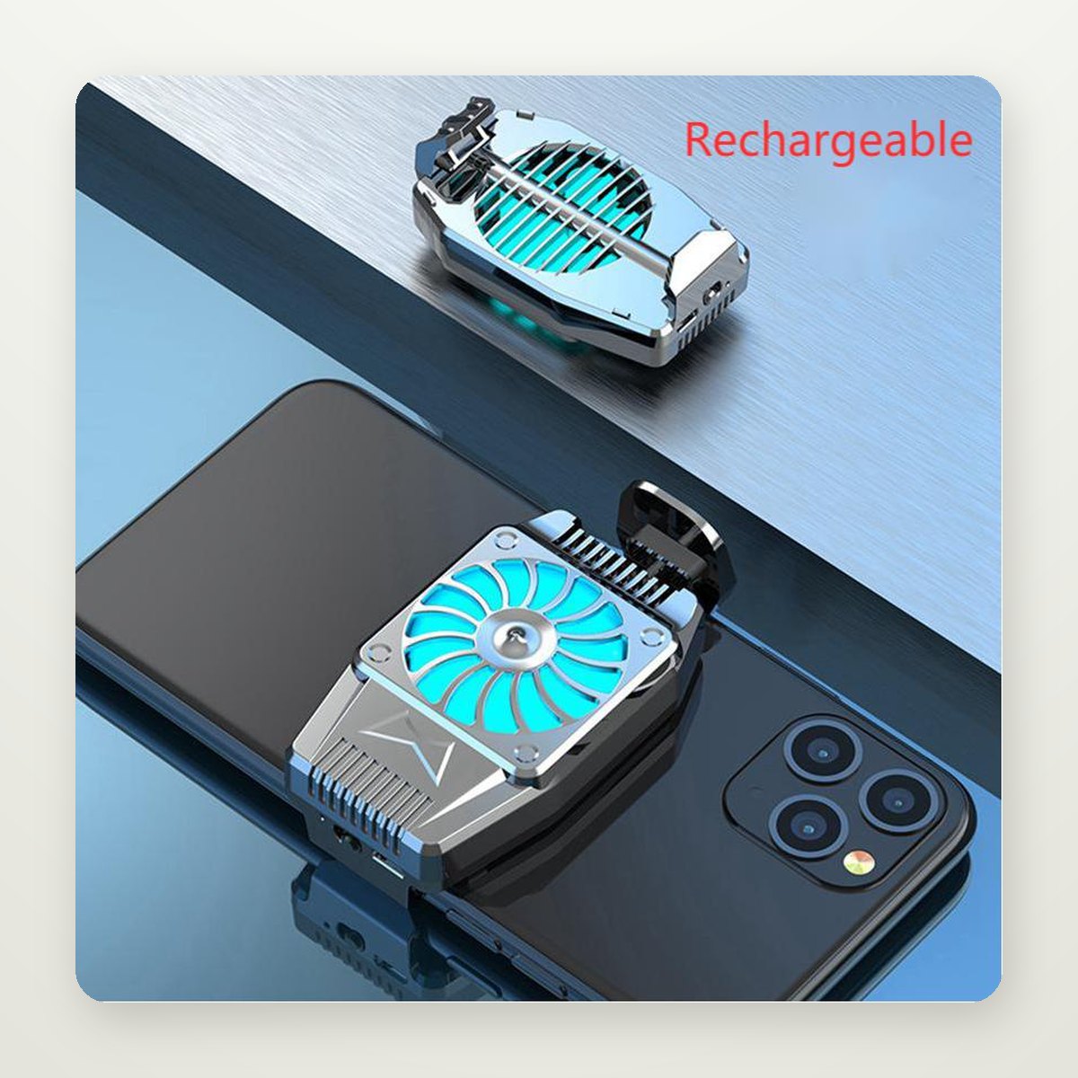 Compact Phone Cooling Fan, Plug-In or Rechargeable