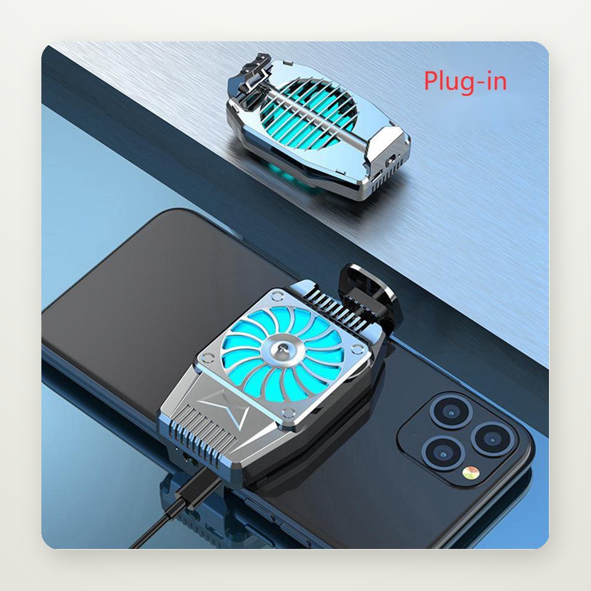 Compact Phone Cooling Fan, Plug-In or Rechargeable