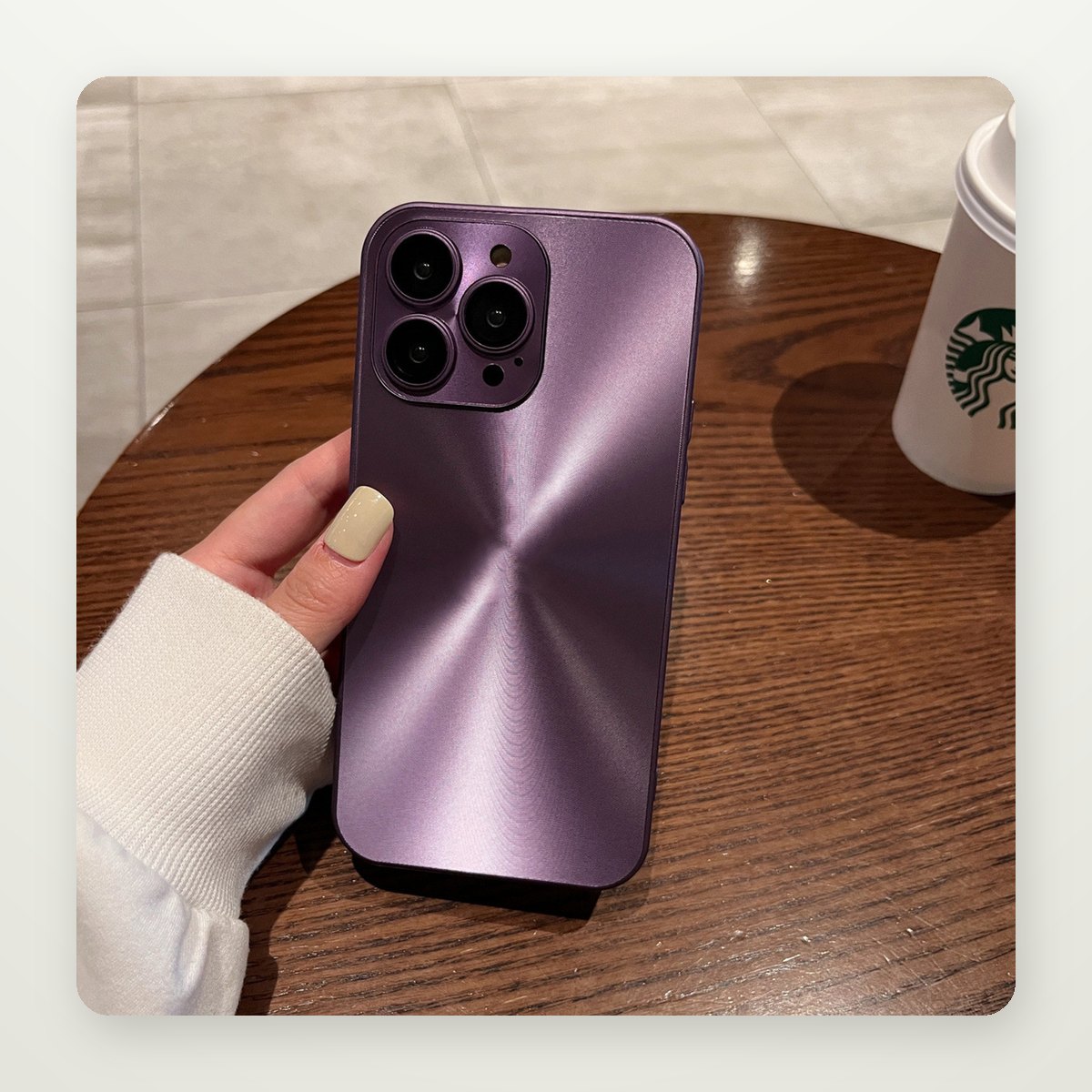 Frosted Metal Lens-Frame Case for iPhone 11–14