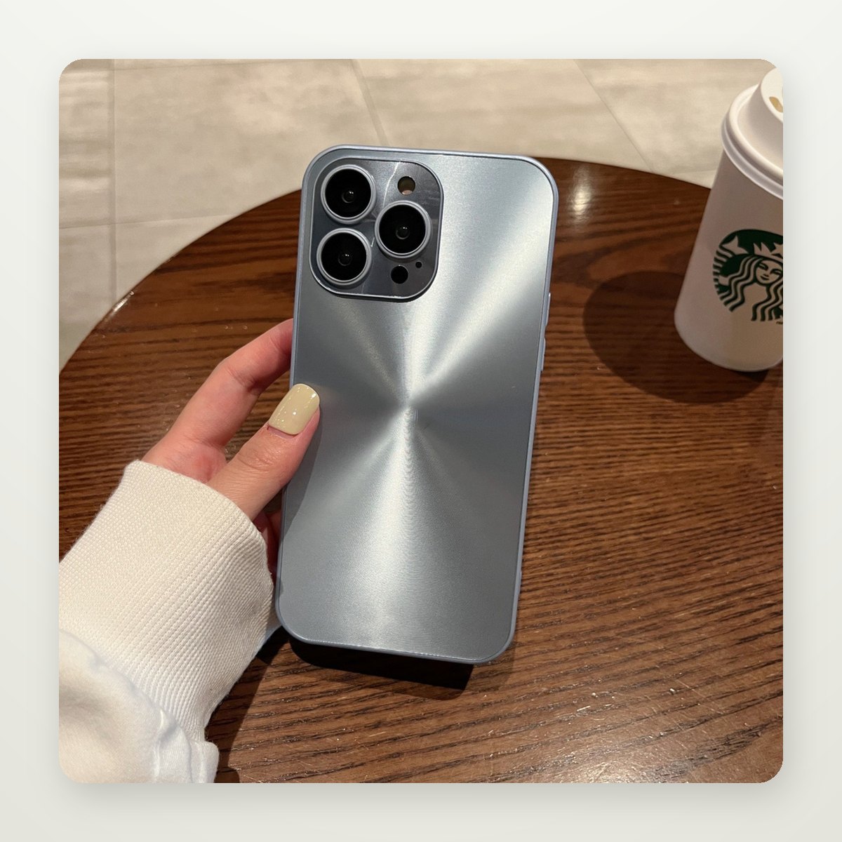 Frosted Metal Lens-Frame Case for iPhone 11–14