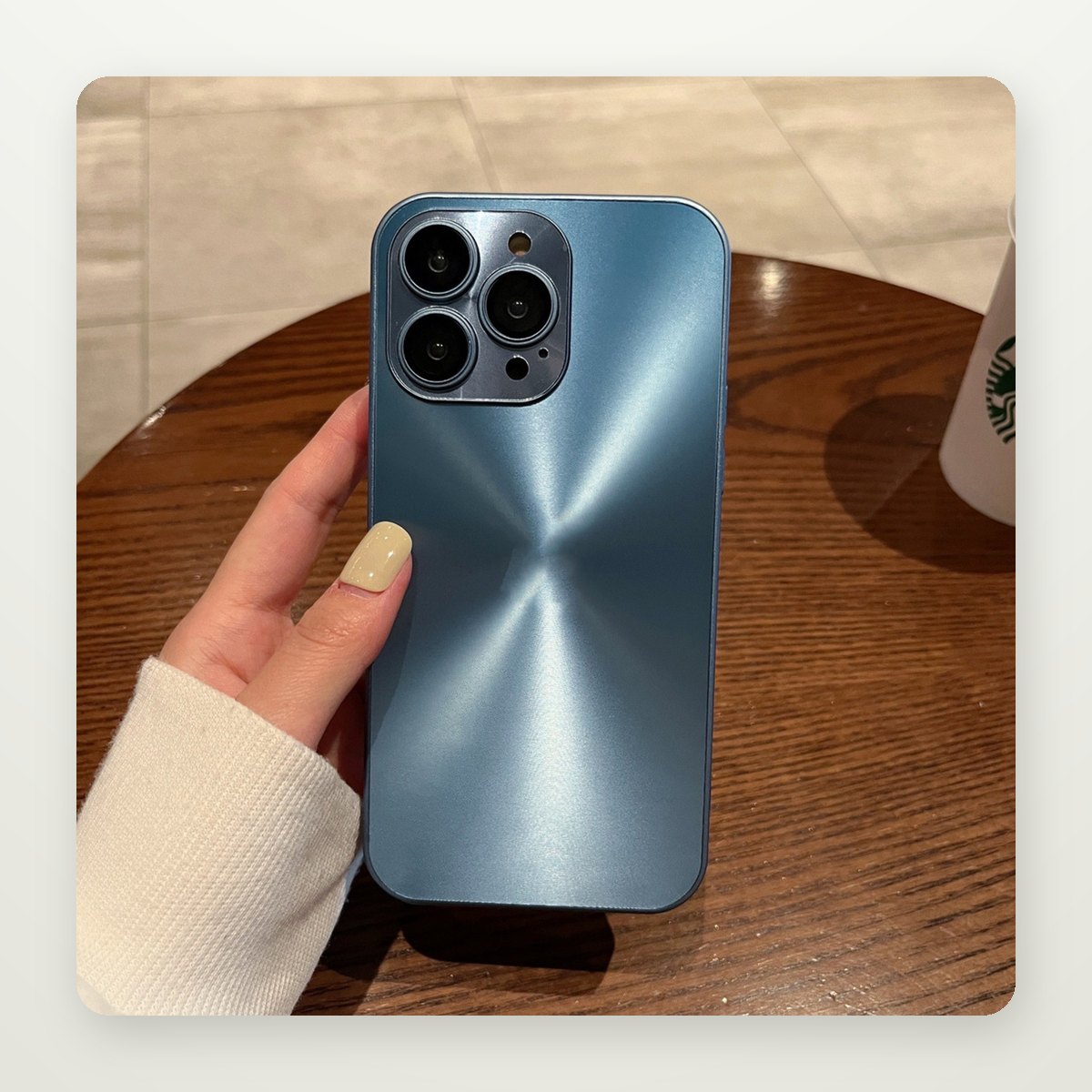 Frosted Metal Lens-Frame Case for iPhone 11–14