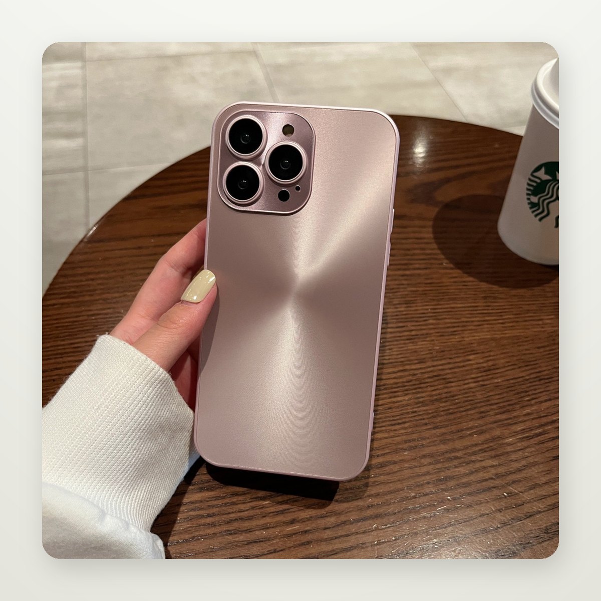Frosted Metal Lens-Frame Case for iPhone 11–14