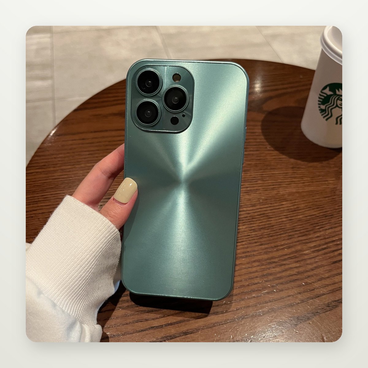 Frosted Metal Lens-Frame Case for iPhone 11–14
