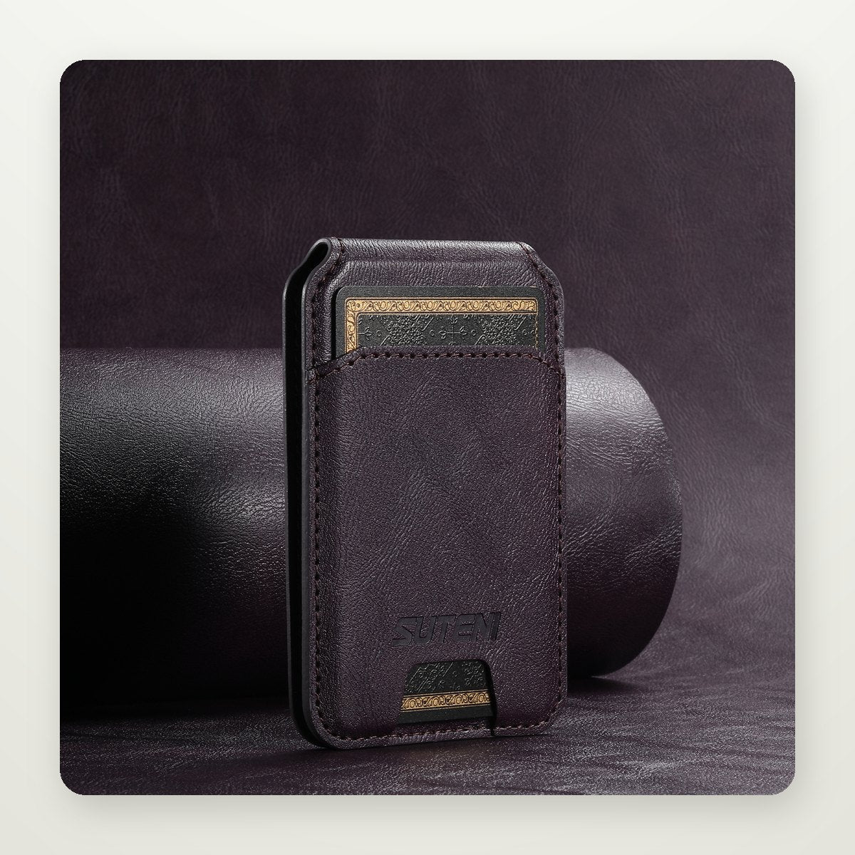 Faux Leather MagSafe Card Wallet with Stand