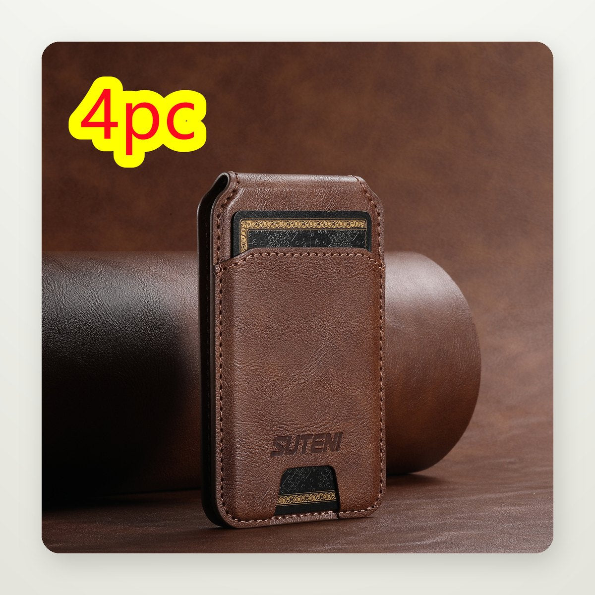 Faux Leather MagSafe Card Wallet with Stand
