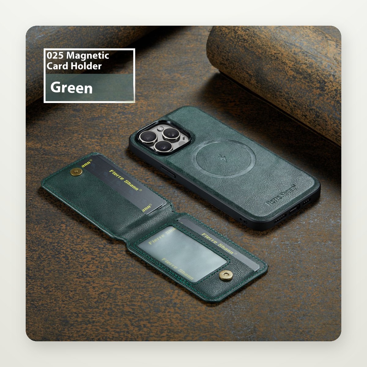 Card Slot Kickstand Magnetic Faux Leather Case for Galaxy S22–S25