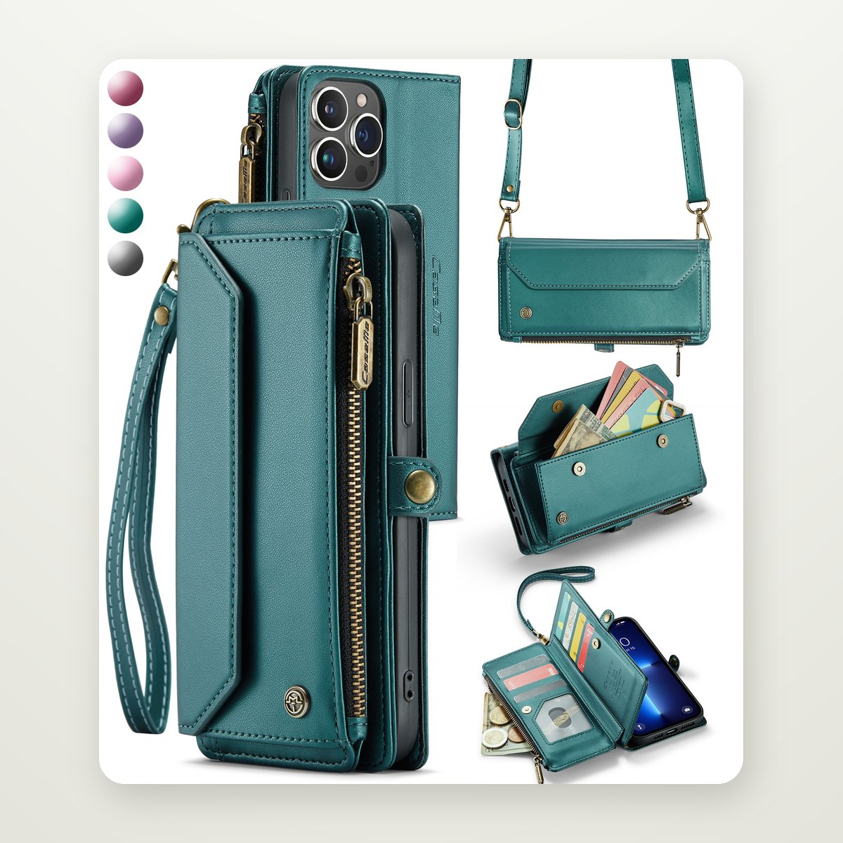 Leather-Look Wallet Stand Magnetic Case for Galaxy S25 Ultra