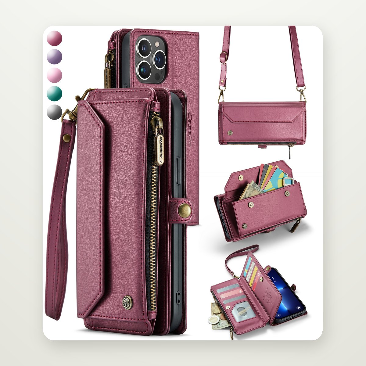 Leather-Look Wallet Stand Magnetic Case for Galaxy S25 Ultra