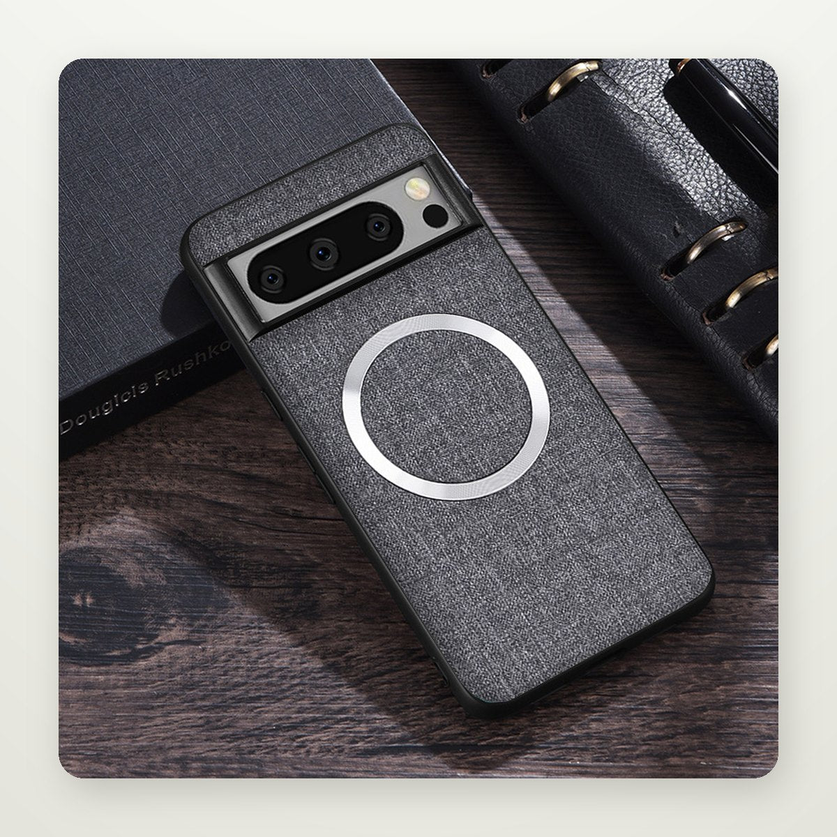 Cloth-Texture Magnetic Silicone Case for Pixel 6–10