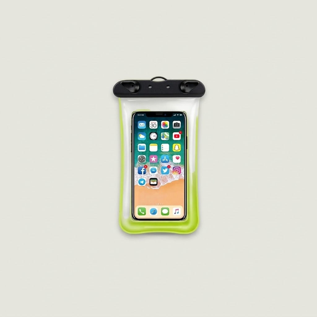 Waterproof phone pouch, lime green