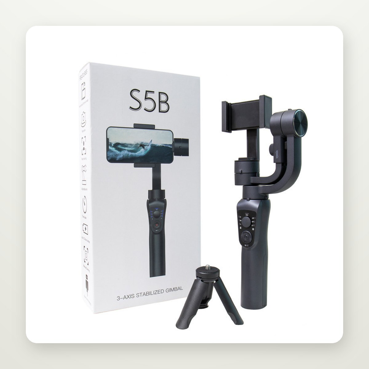 3-Axis Smartphone Gimbal Stabilizer with Tripod & Case