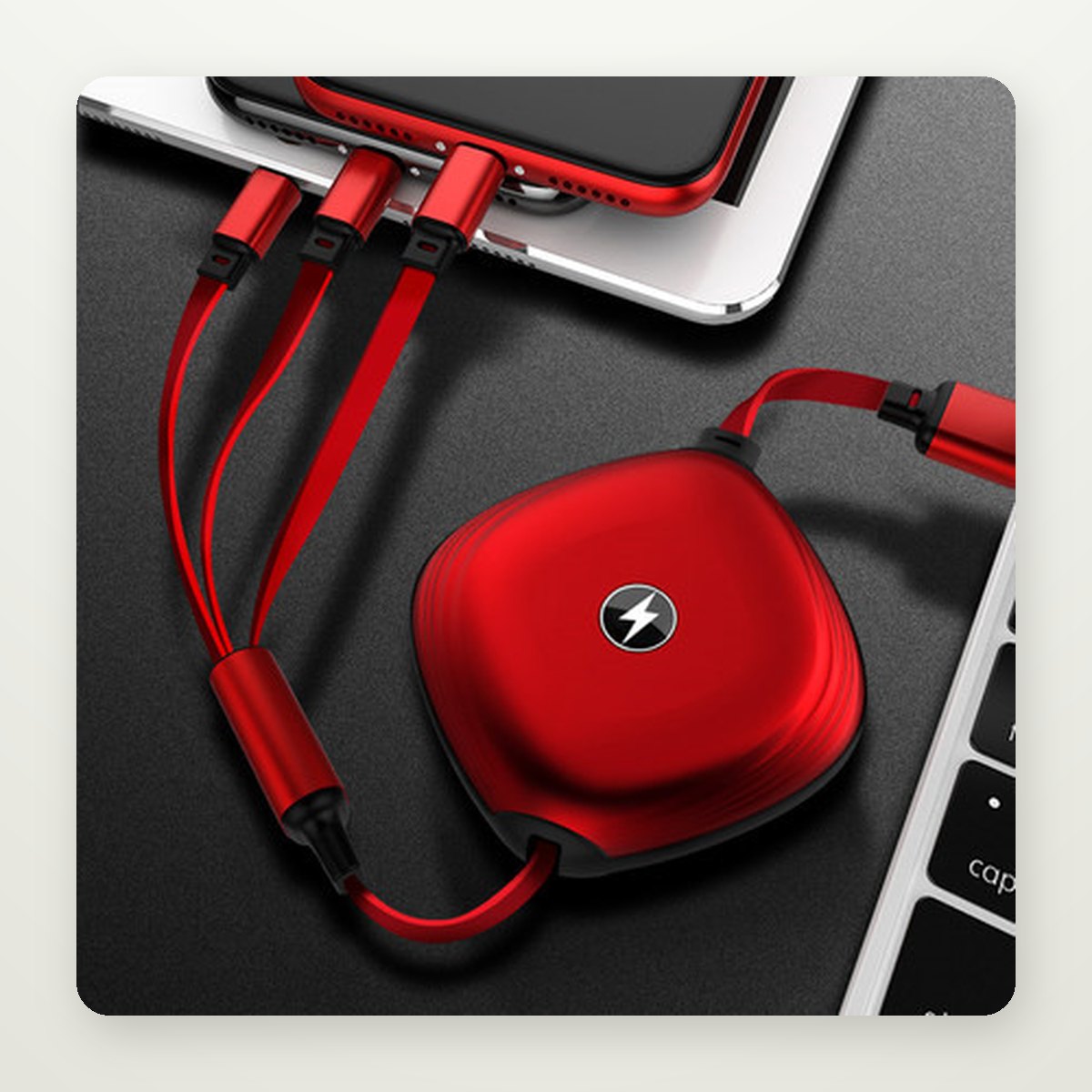 Retractable 3-in-1 Charging Cable