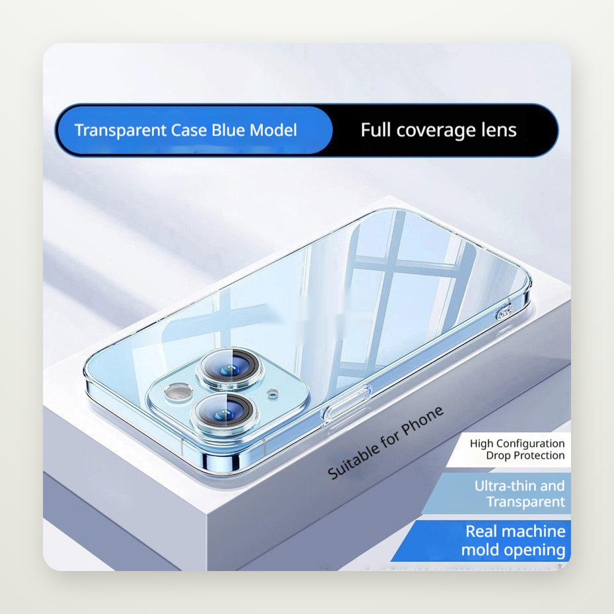 Clear Non-Slip Case with Color Frame for iPhone 15–17
