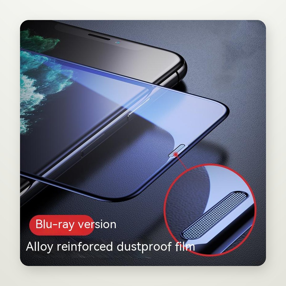 Full-Cover Screen Protector with Earpiece Dust Mesh