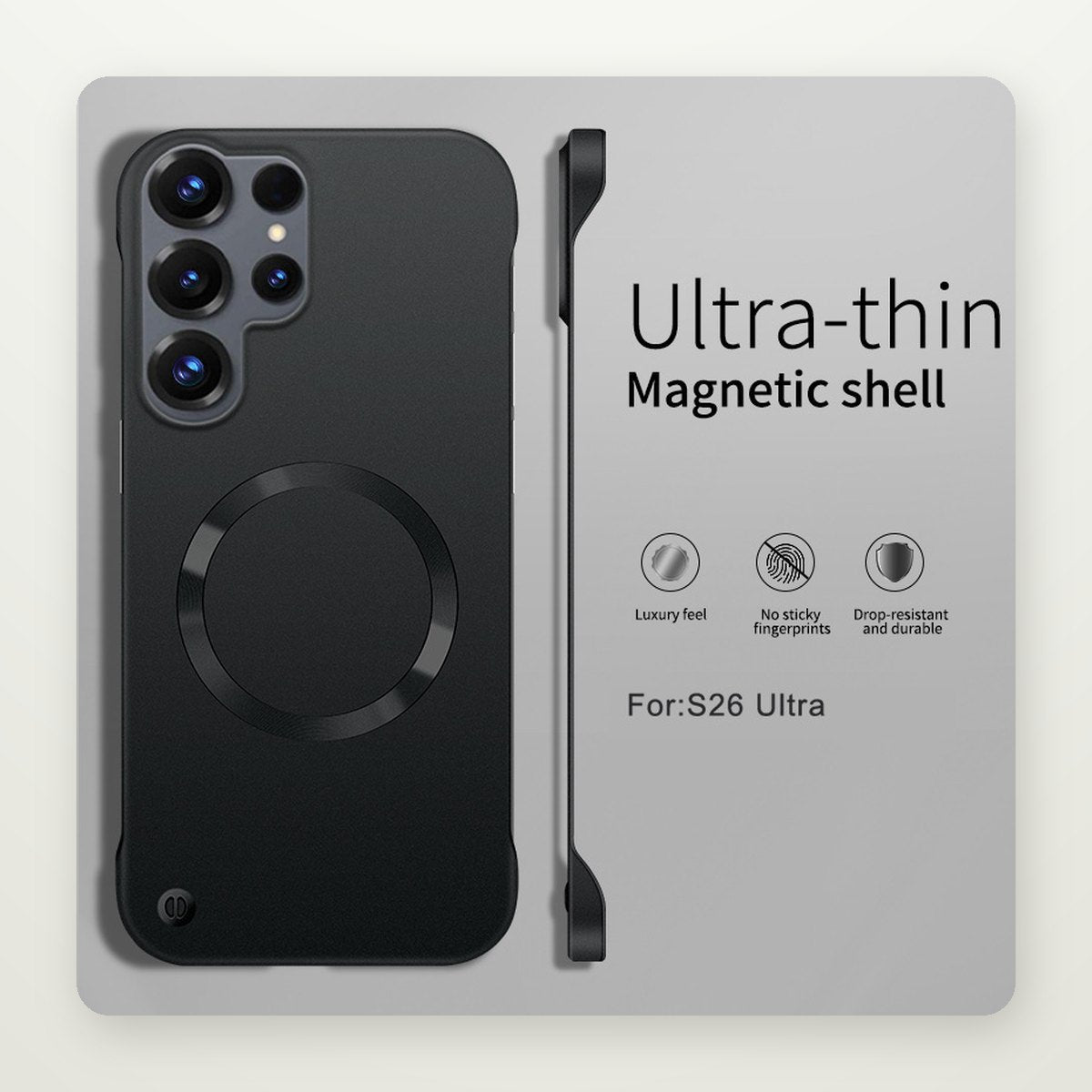 Ultra-Thin Frameless Magnetic Case for Galaxy S22–S26