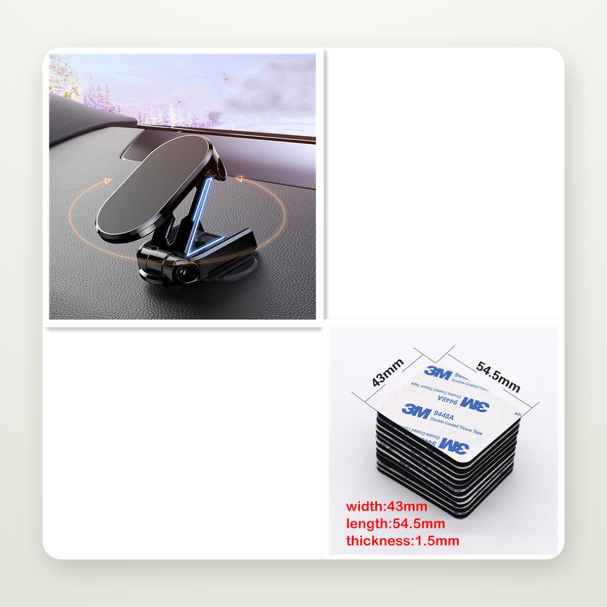 Foldable Metal Magnetic Dash Mount