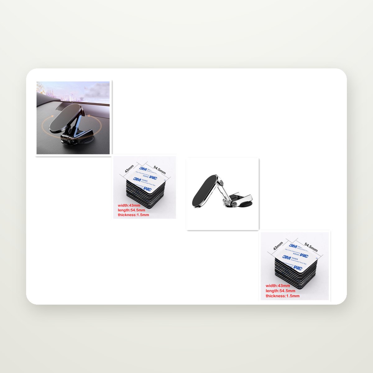Foldable Metal Magnetic Dash Mount
