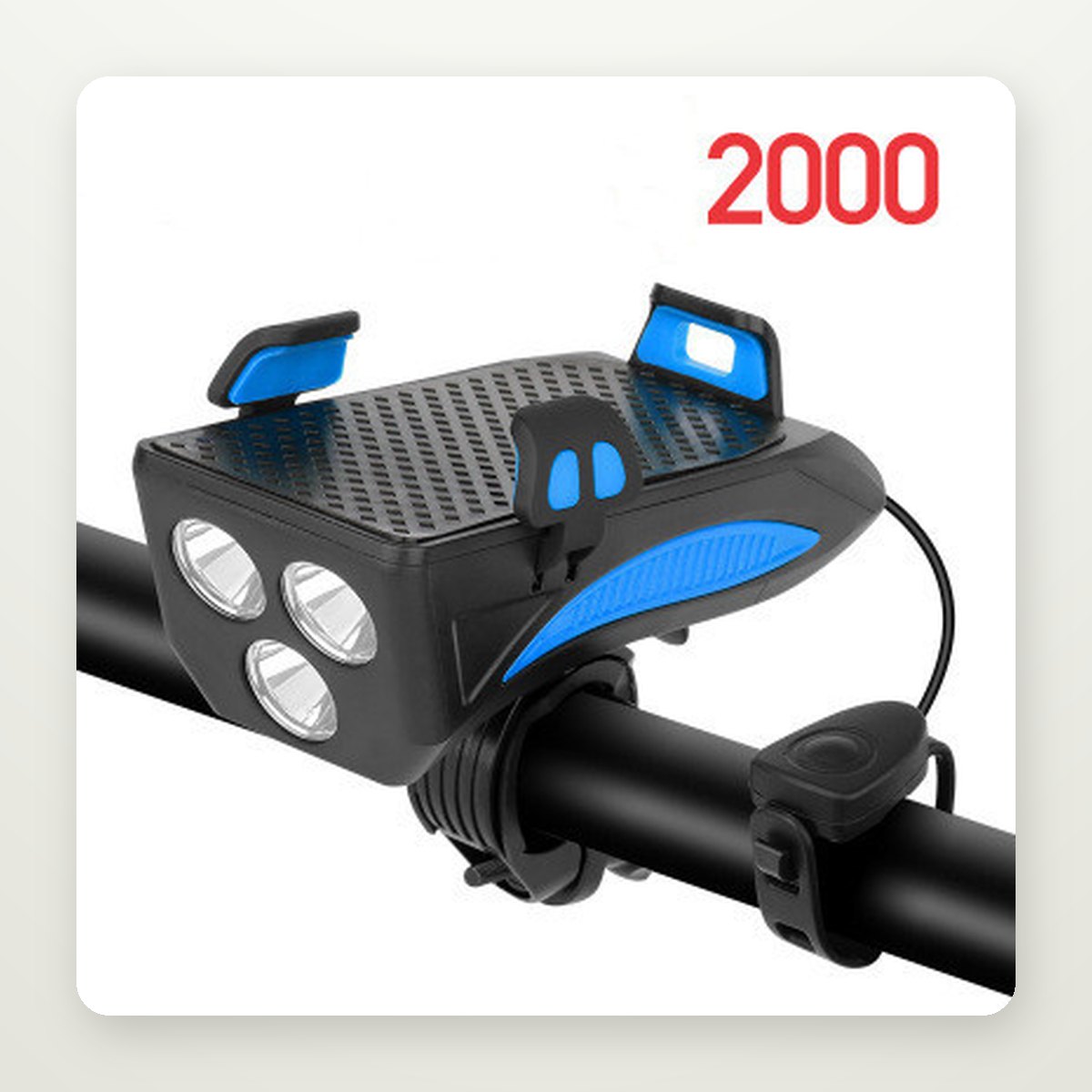 4-in-1 Bike Phone Mount with 400-Lumen Light & Power Bank