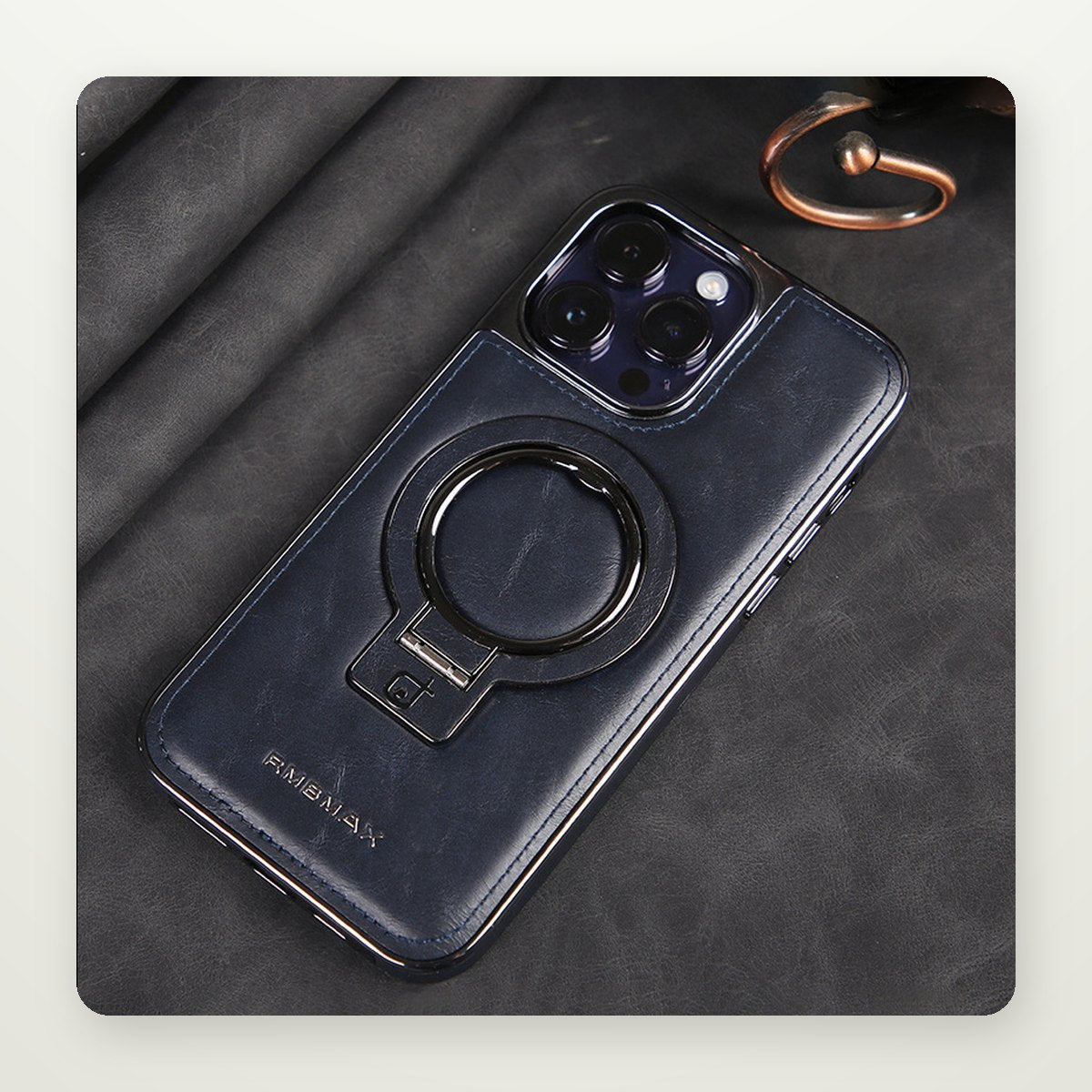 Business Leather MagSafe Stand Case for iPhone 13–17 & Air