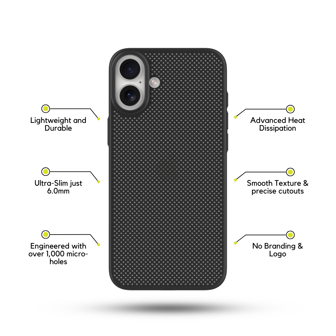Solid Black Thin Heat Dissipation Phone Case