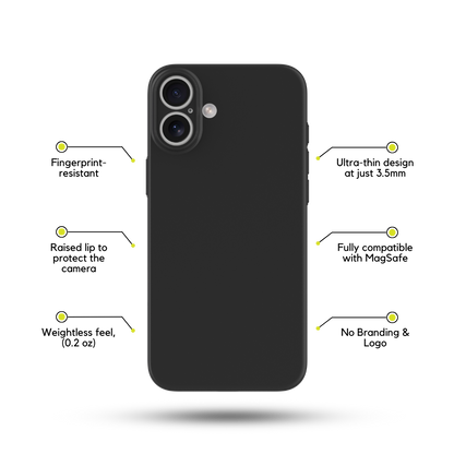 Solid Black Ultra Thin Phone Case