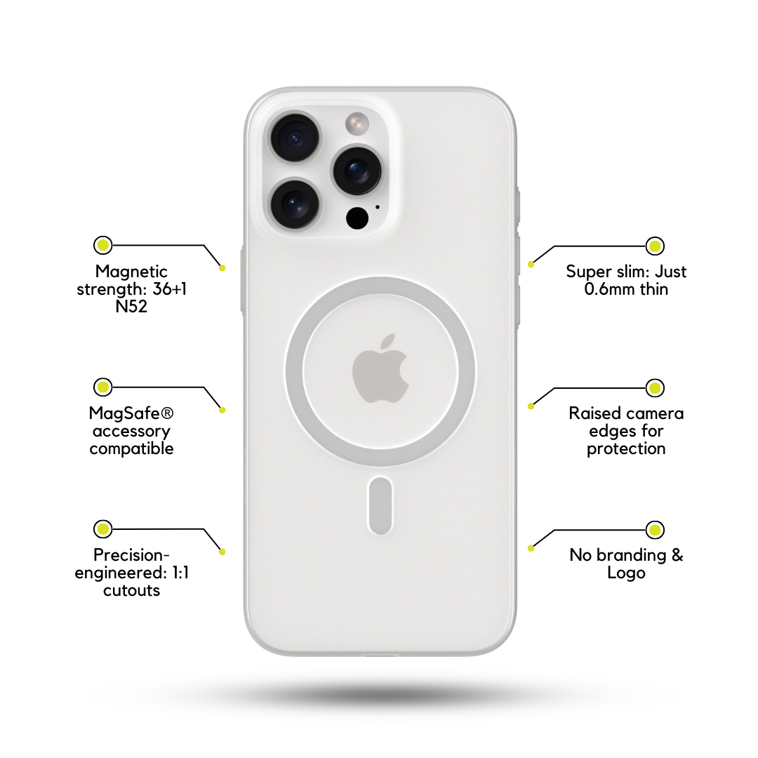 White MagSafe® Thin Magnetic Phone Case