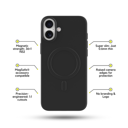 Solid Black MagSafe® Thin Magnetic Phone Case