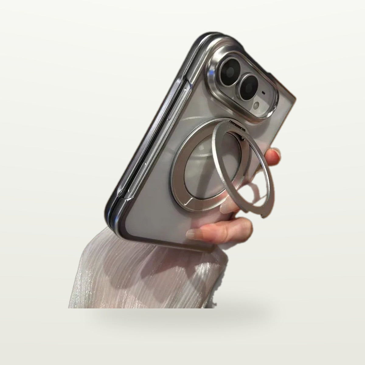 360 Rotating Stand Clear Case – iPhone Duo