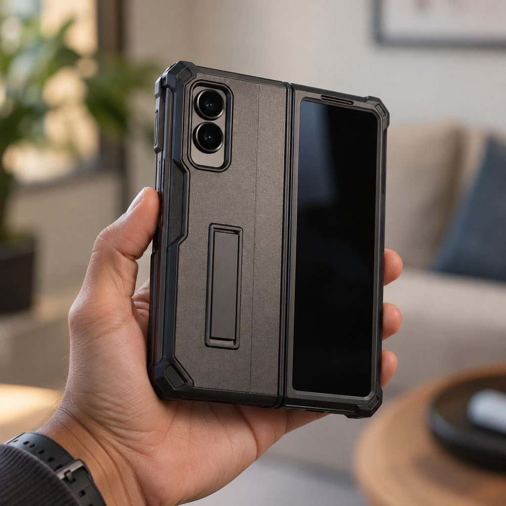 Armor Stand Case – iPhone Duo — in hand