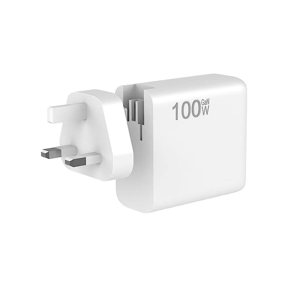 100W GaN USB-C wall charger, white, UK plug
