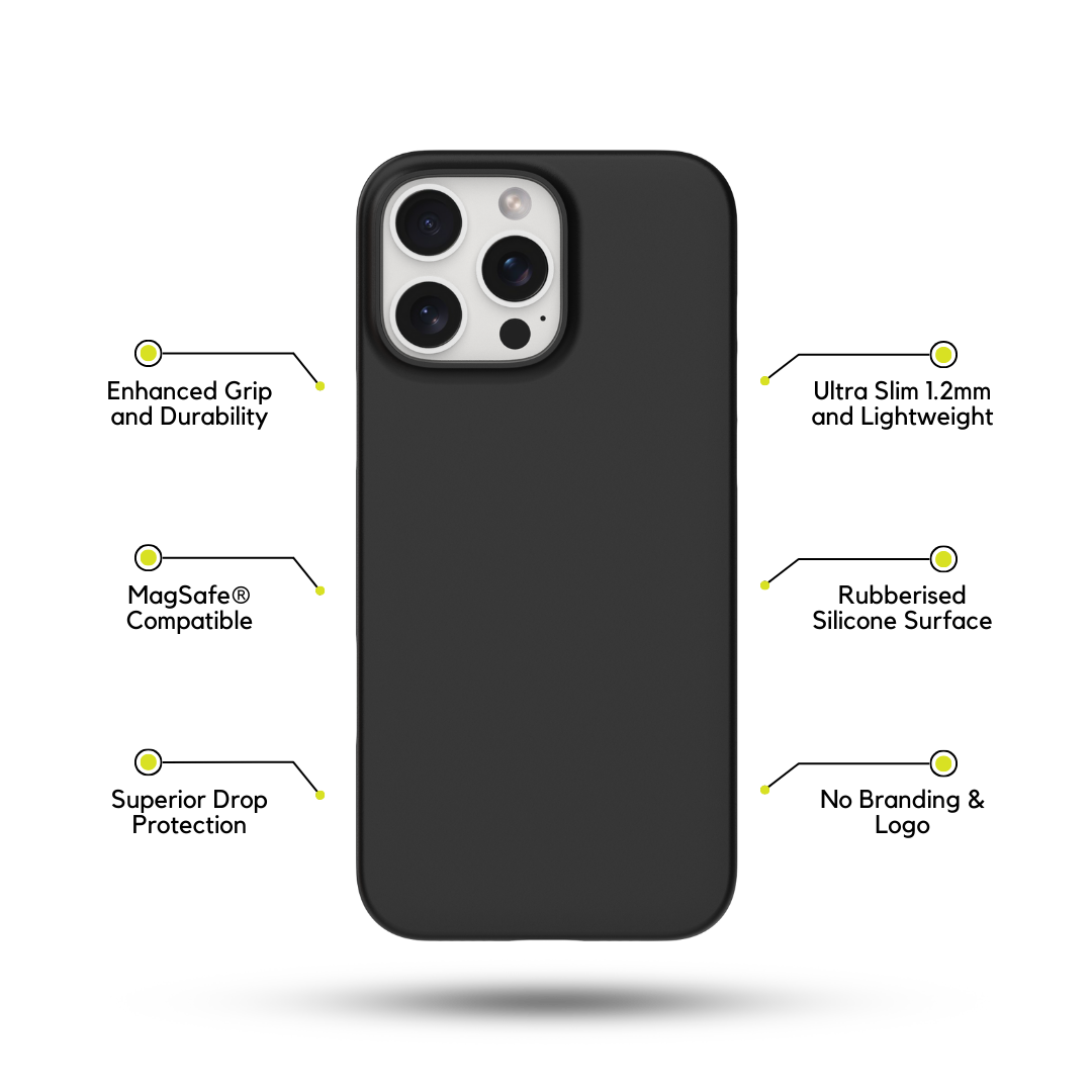 Black MagSafe® Rubberized Magnetic Phone Case