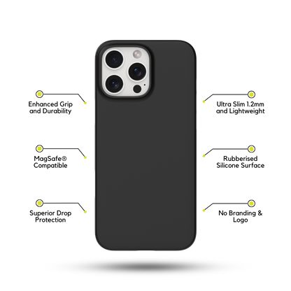 Black MagSafe® Rubberized Magnetic Phone Case