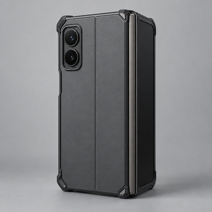 AG Matte Armor Case – iPhone Duo — back view with foldable device
