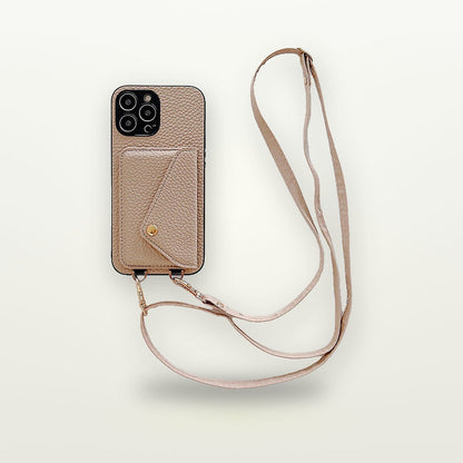 Pebbled Card Holder Crossbody Case for iPhone 15 & 16 Pro Max — GripLux