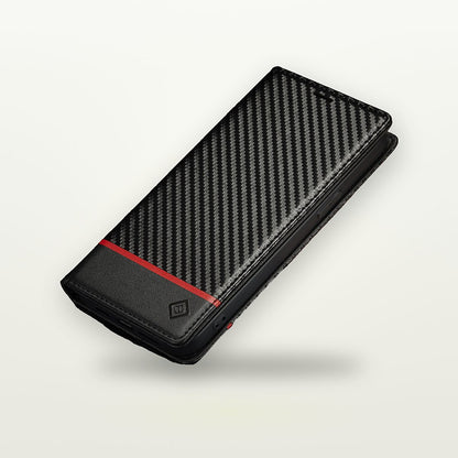 Carbon & Leather Flip MagSafe Case for iPhone 11–16 — GripLux (2)
