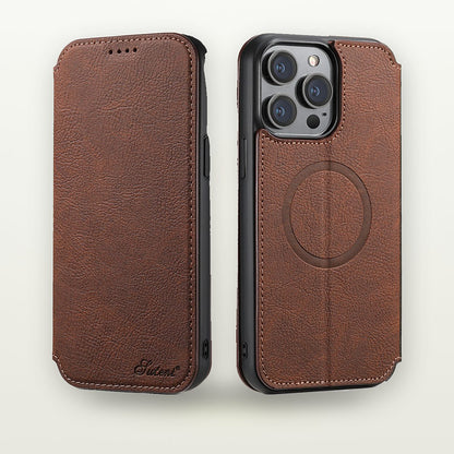 Retro Leather Card Stand MagSafe Case for iPhone 12–16 — GripLux (7)