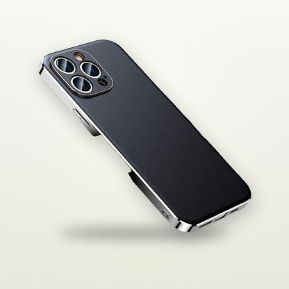 Plated-Edge Nappa Leather Case for iPhone 11–16 — GripLux