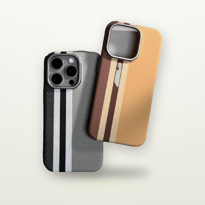 Racing Stripe Carbon-Pattern MagSafe Case for iPhone 16 Series — GripLux