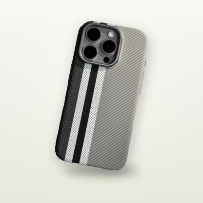 Racing Stripe Carbon-Pattern MagSafe Case for iPhone 16 Series — GripLux (6)