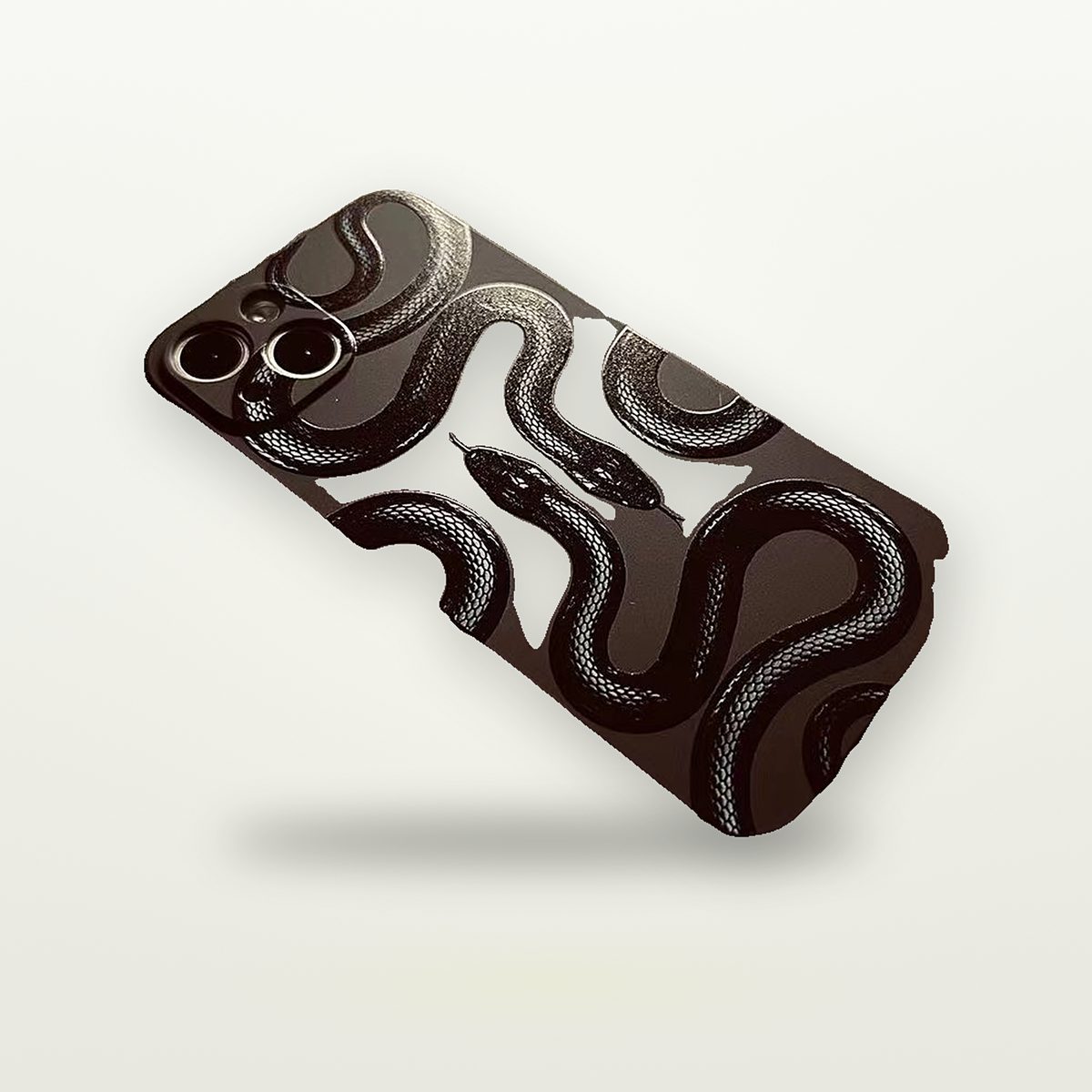 Black Snake Oil-Painting Silicone Case for iPhone 11–16 — GripLux (6)